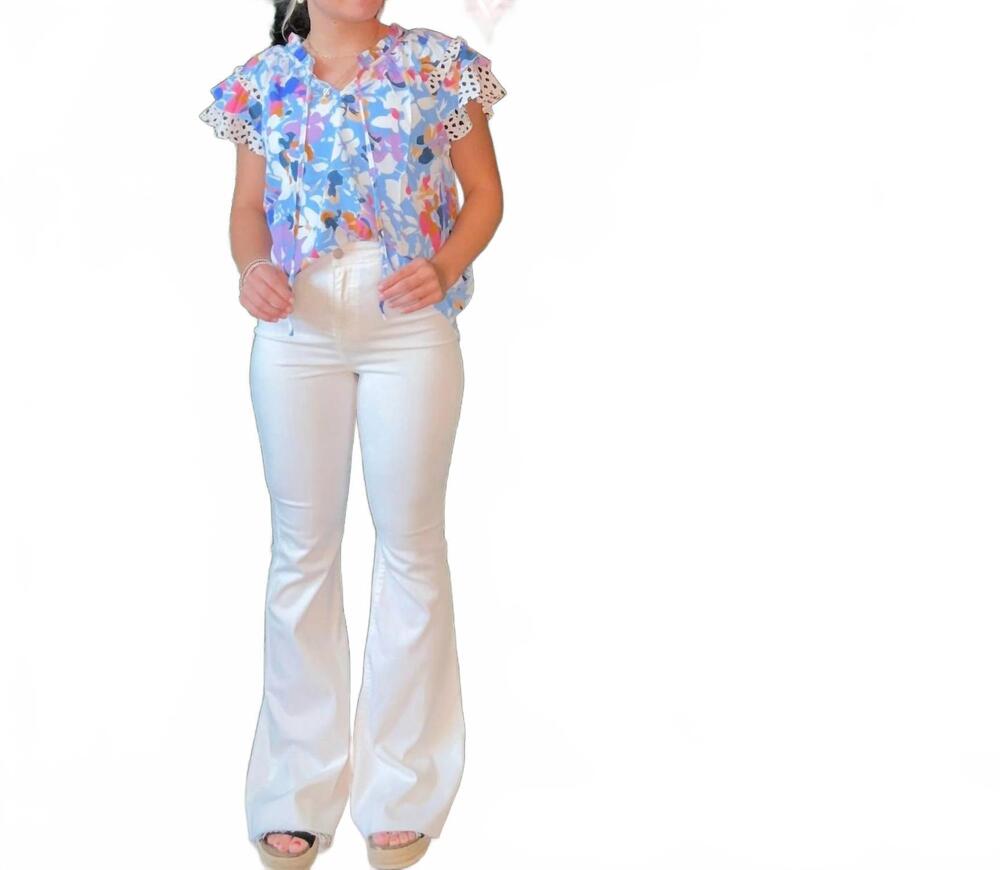 NEW CELLO flare pants in white